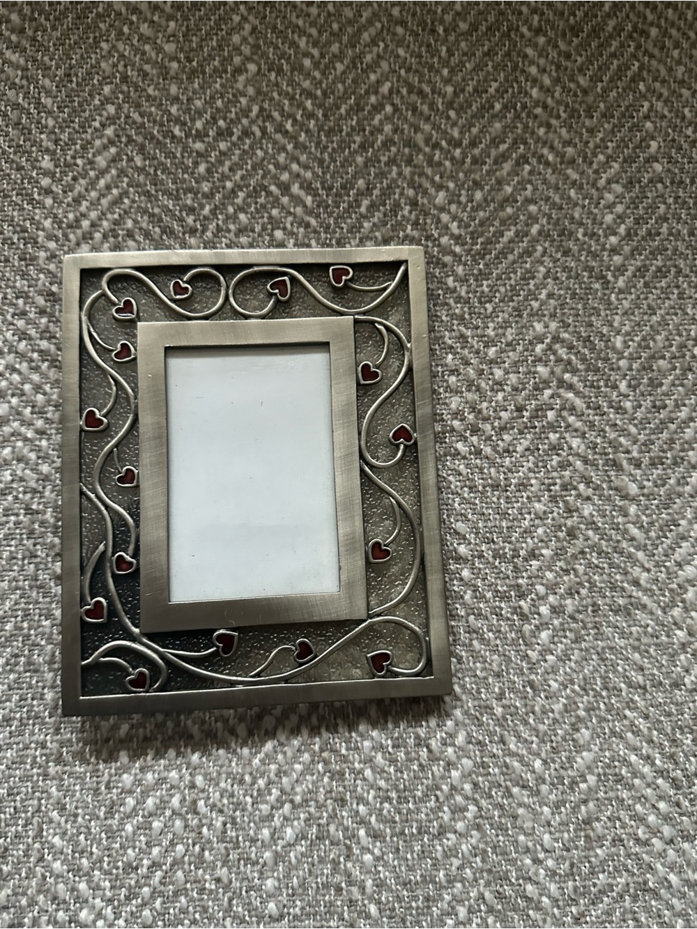 GANZ Pewter Frame with Red Heart Accents